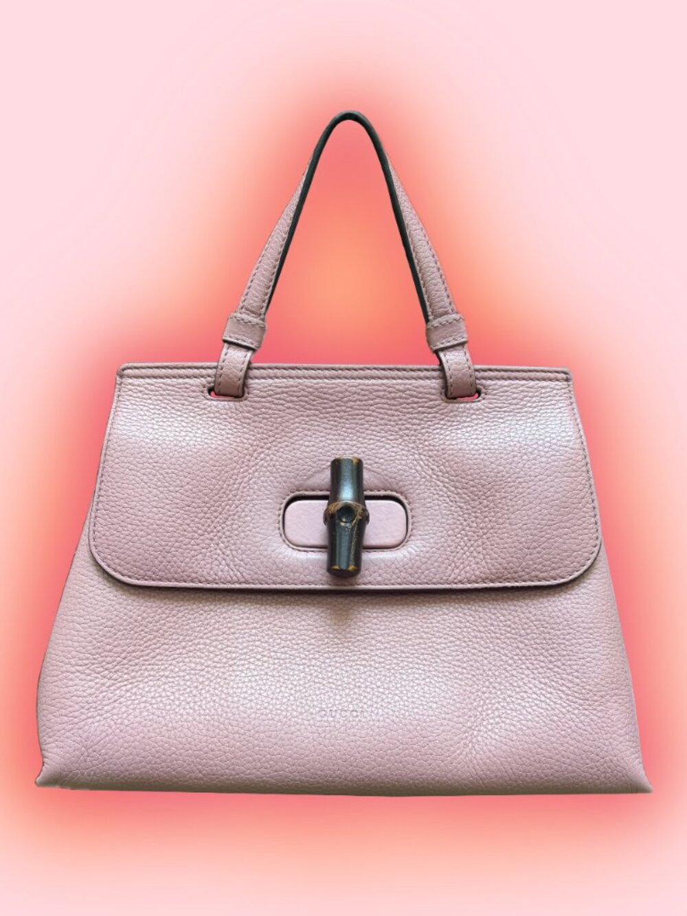 Gucci Small Leather Bamboo Daily Satchel in Pink
